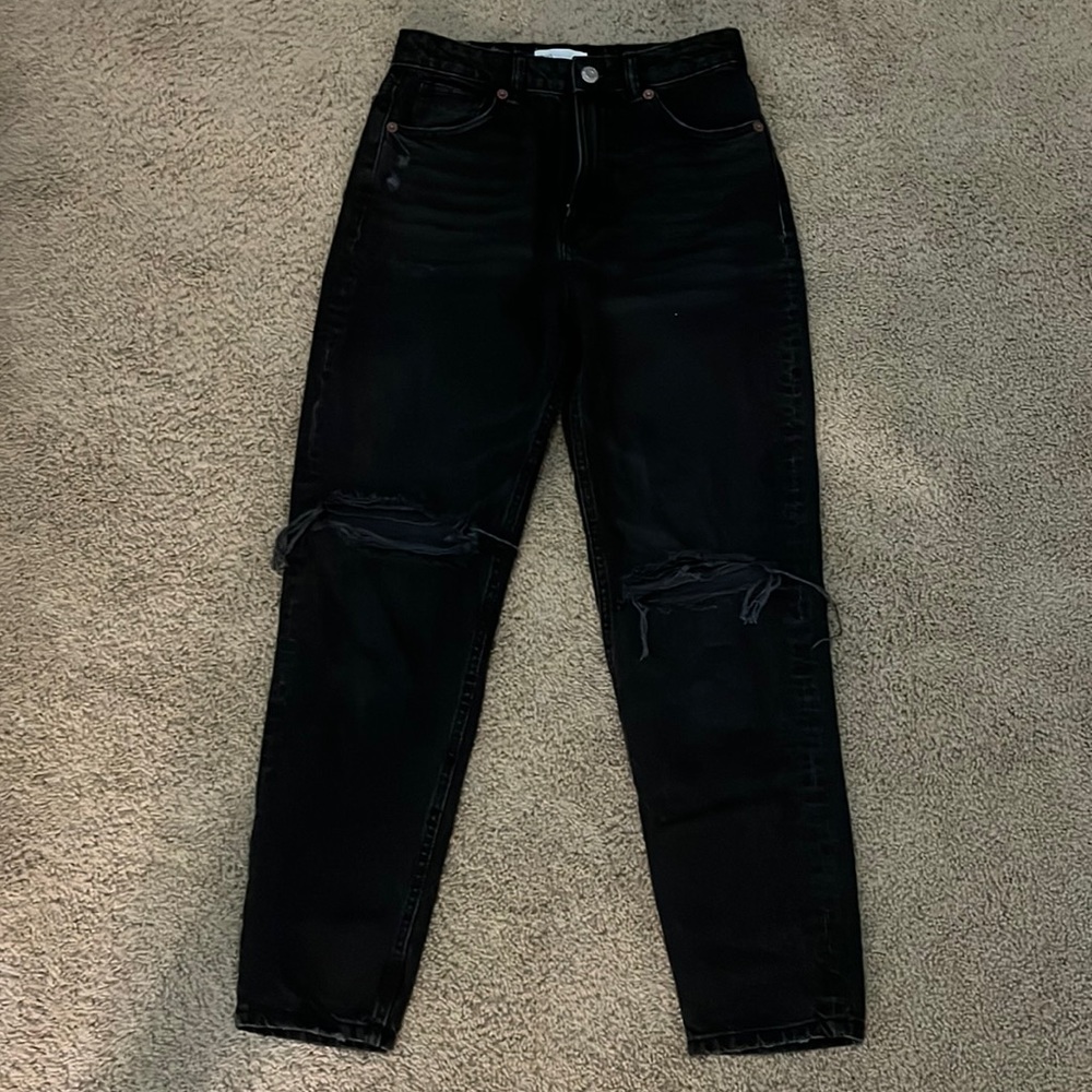 black zara mom jeans